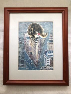"Cat on the Flatiron Building" Framed Print
